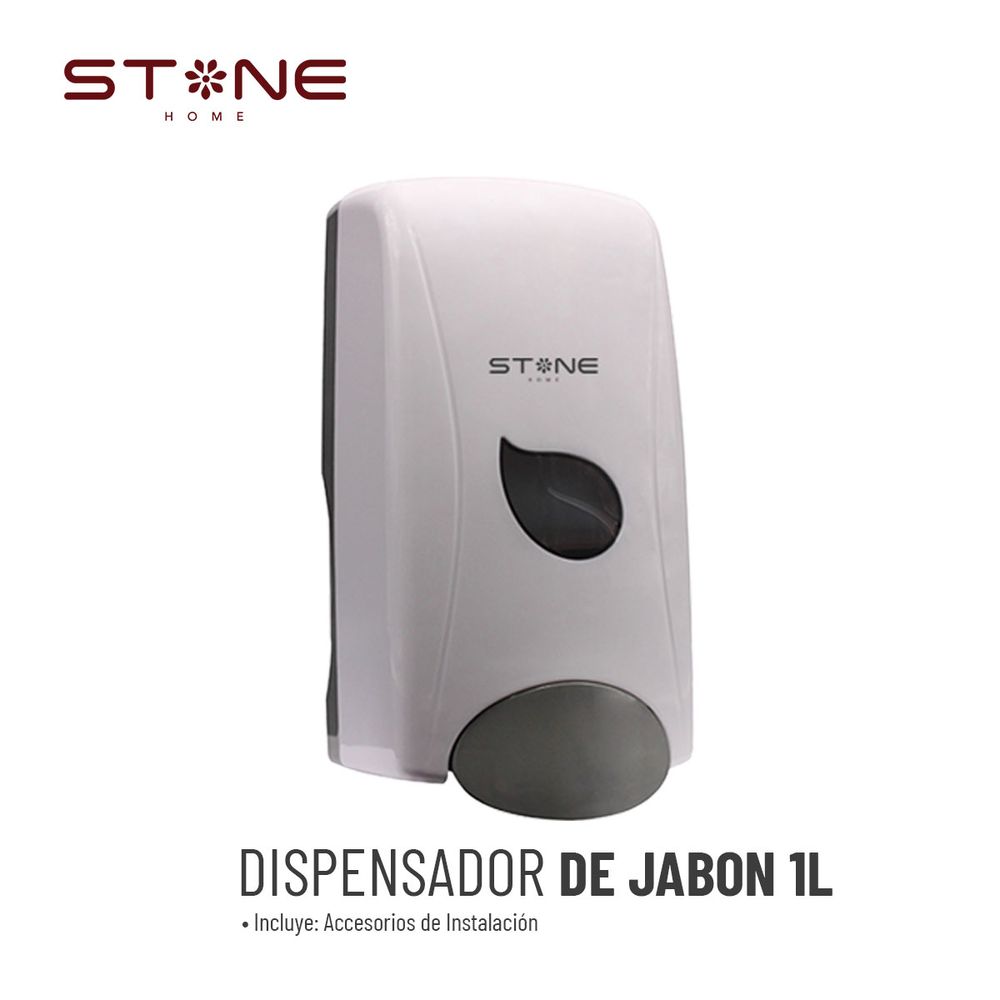 Dispensador de Jabon Liquido GEL 1L Blanco LINEA CLERK - Stone