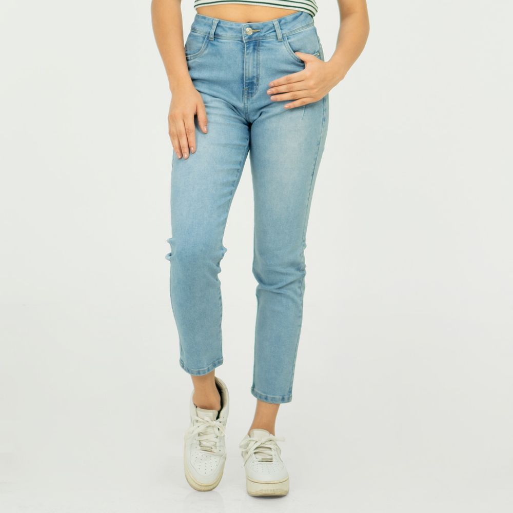Jeans de cintura alta para mujer (color : B, talla : 32)