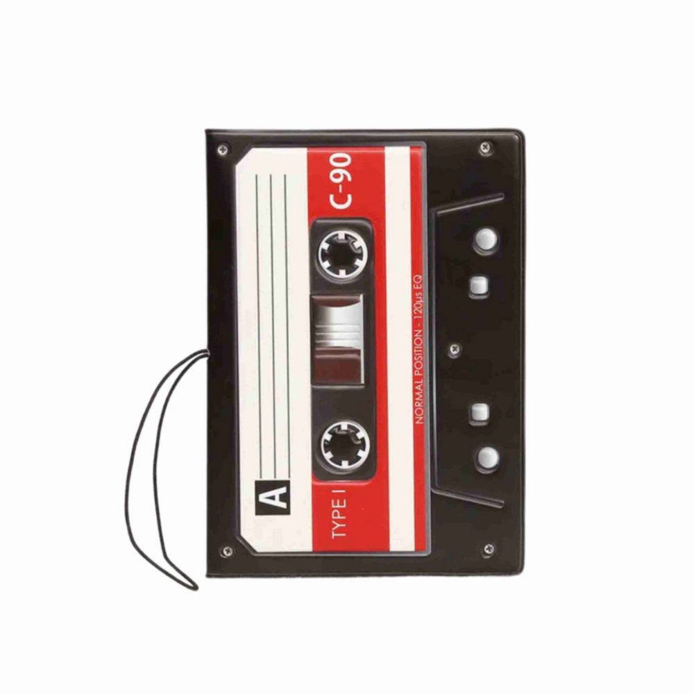 Porta Pasaporte Retro Casete Cool Bags Negro