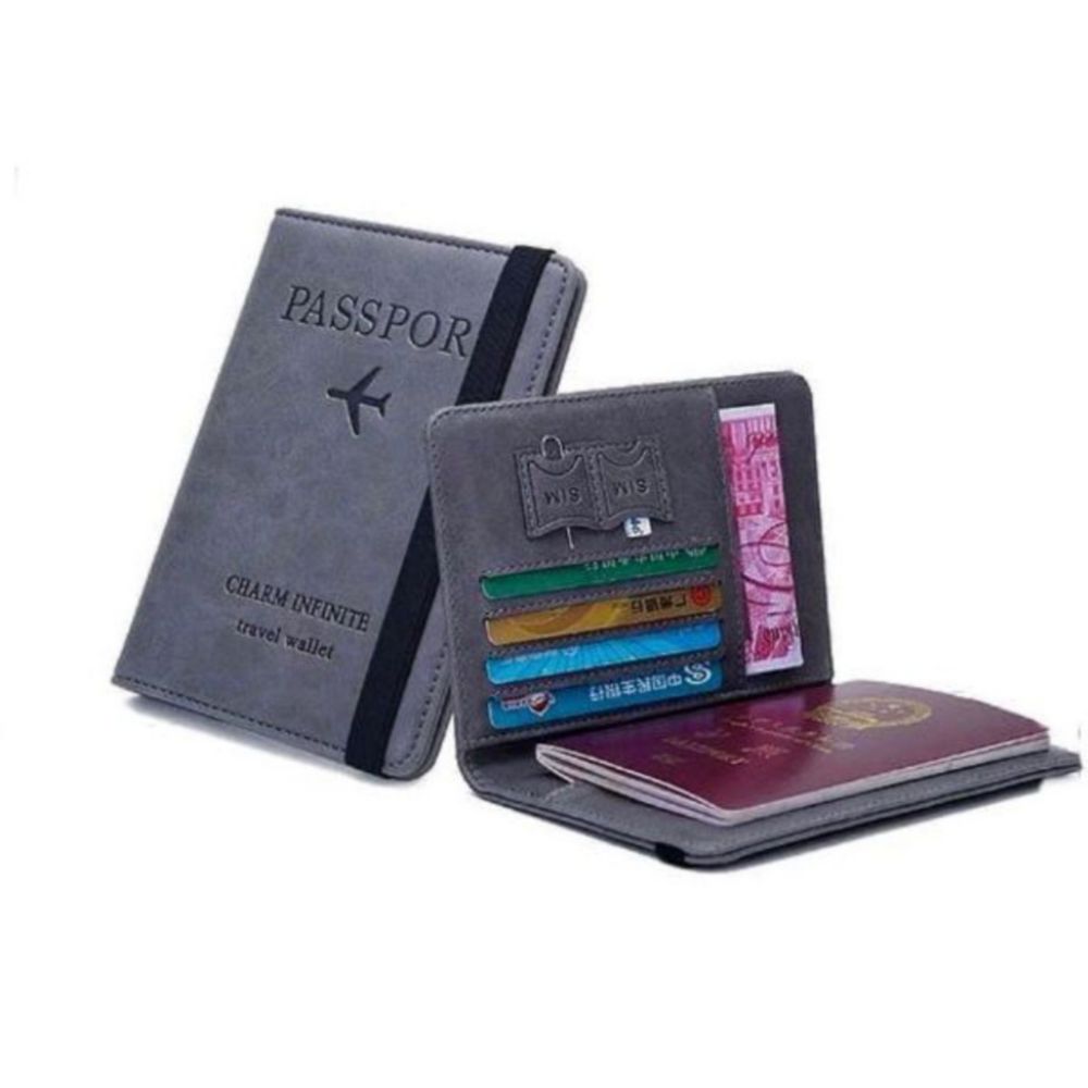 Porta Pasaporte Vintage Cool Bags Gris