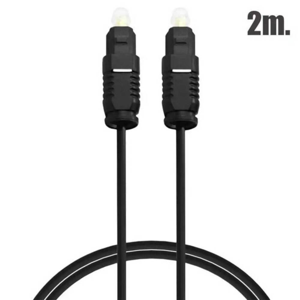 Cable Audio Digital Fibra Óptica 2m metros Macho para DVD PS4 Xbox 360 Black