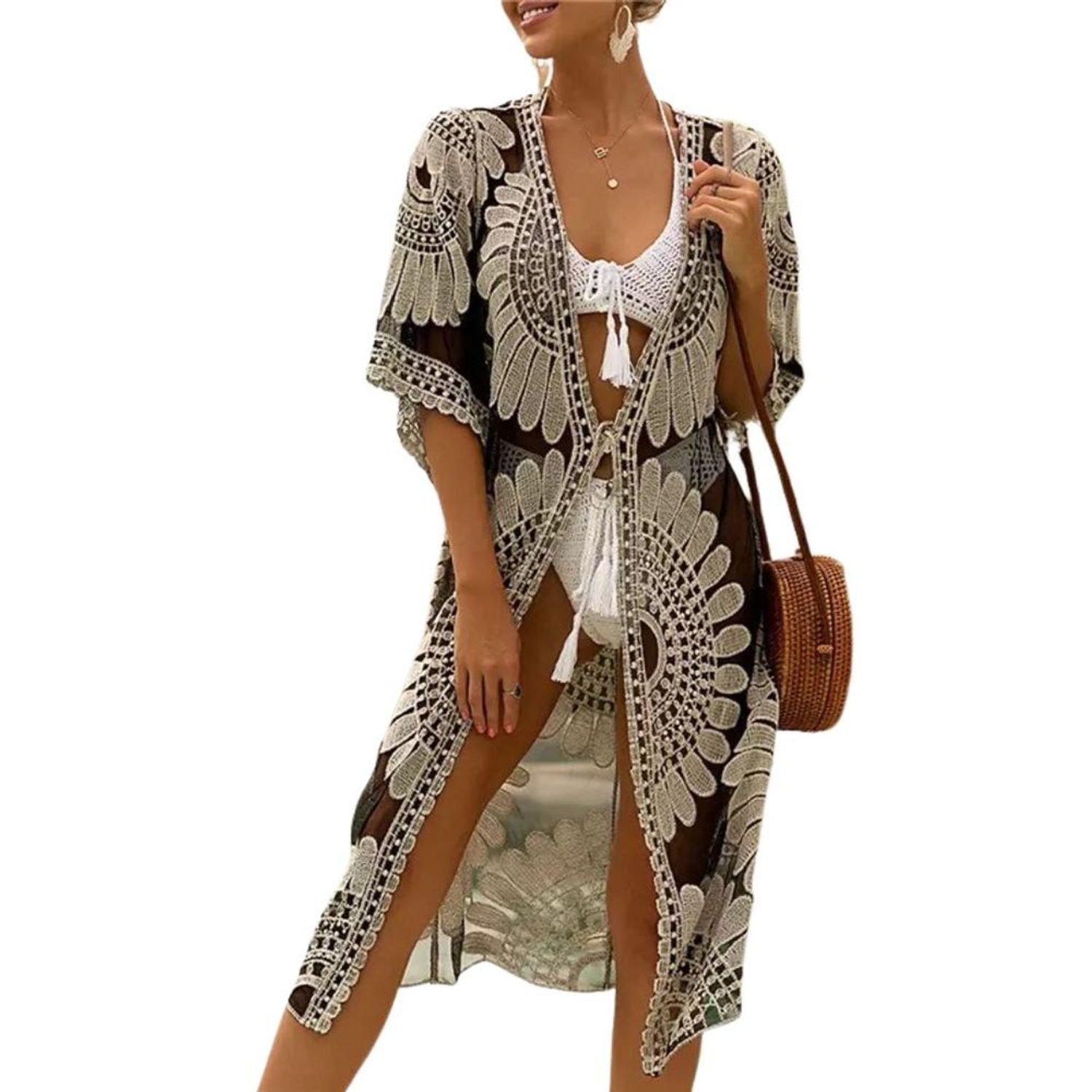 Kimono Corto de Verano Mujer Modelo Tropical KAST PE