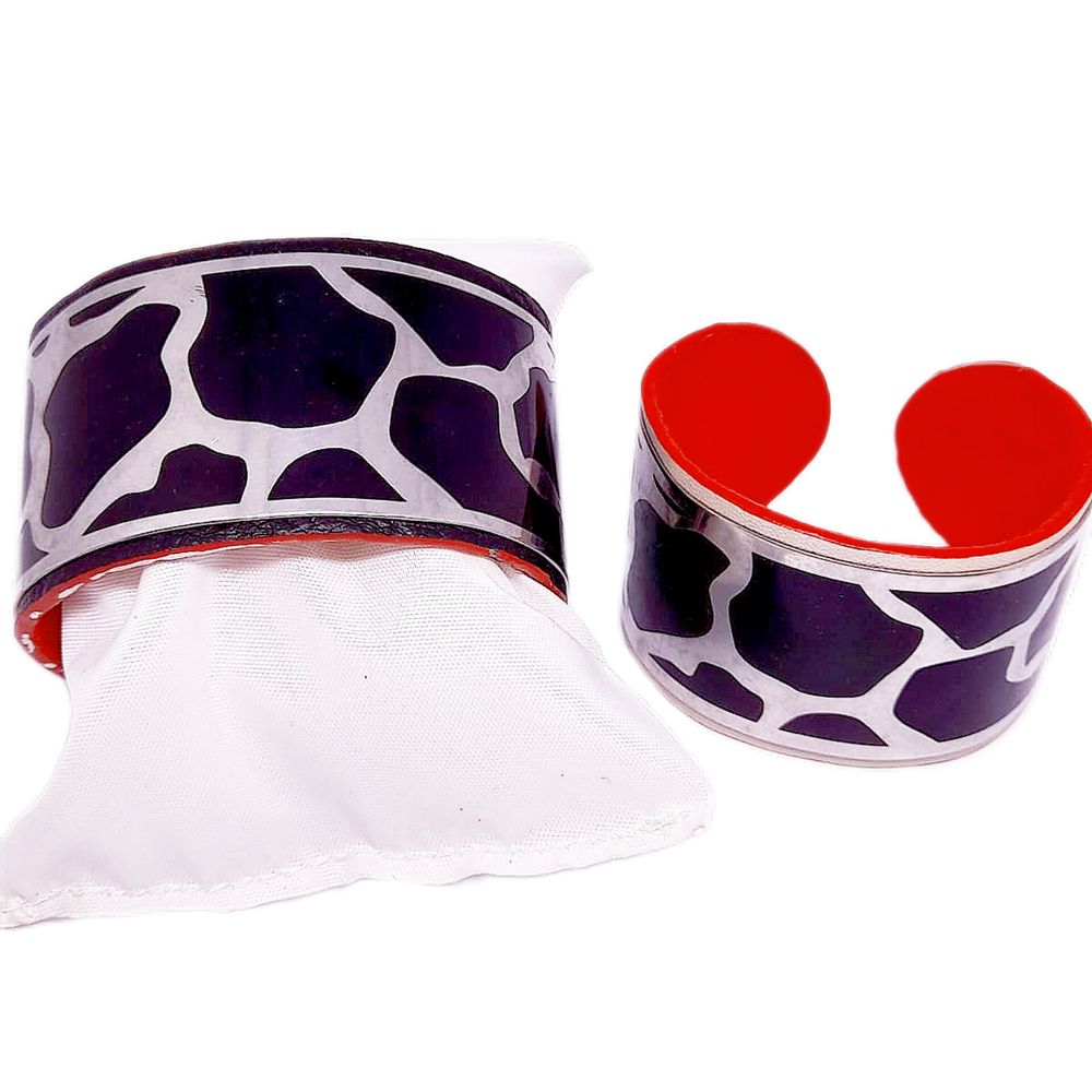 Puñera de Cuero de Acero Animal Print 3 Marialu Creaciones