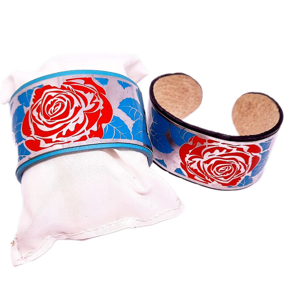 Puñera de Cuero de Acero Animal Print 6 Marialu Creaciones