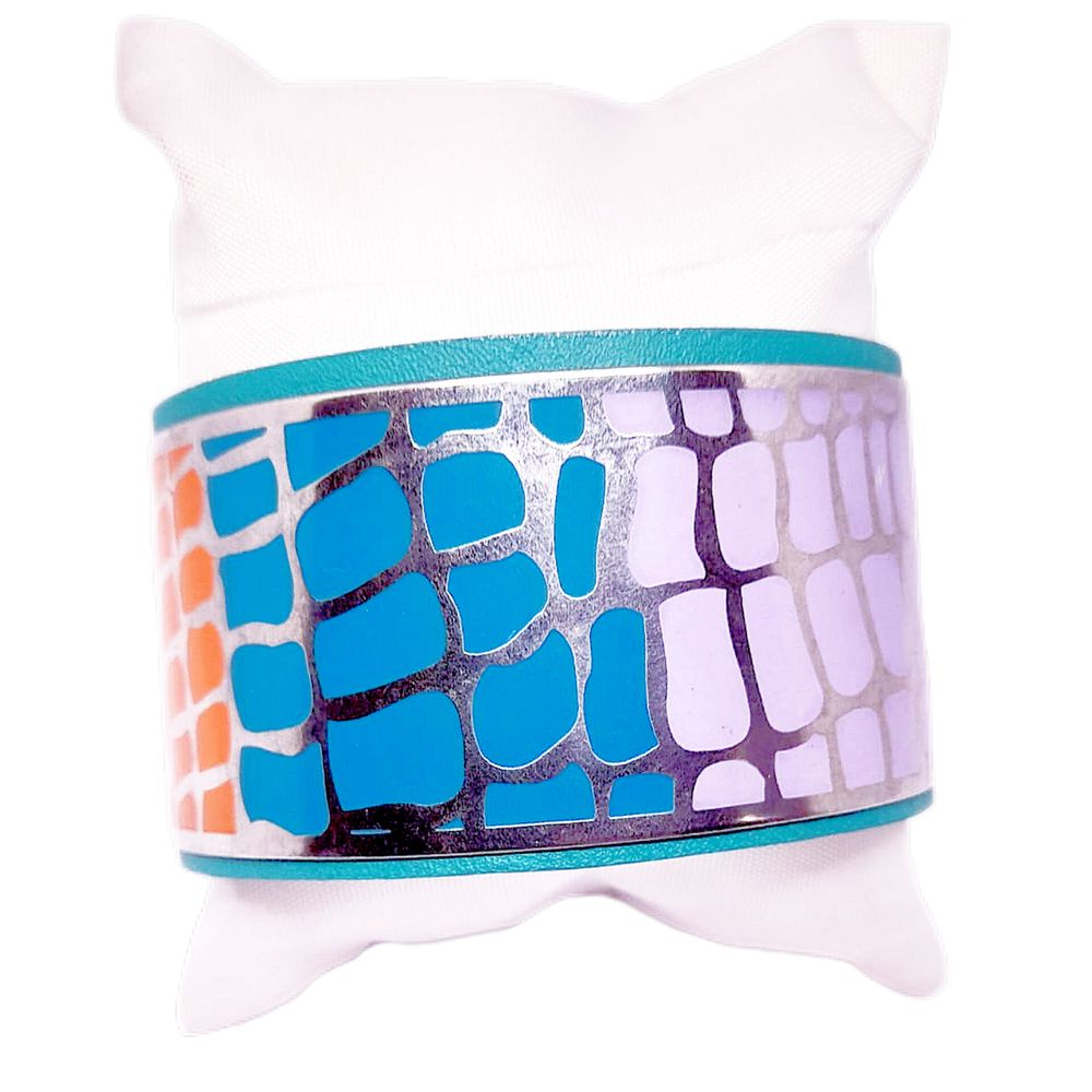 Puñera de Cuero de Acero Animal Print 5 Marialu Creaciones