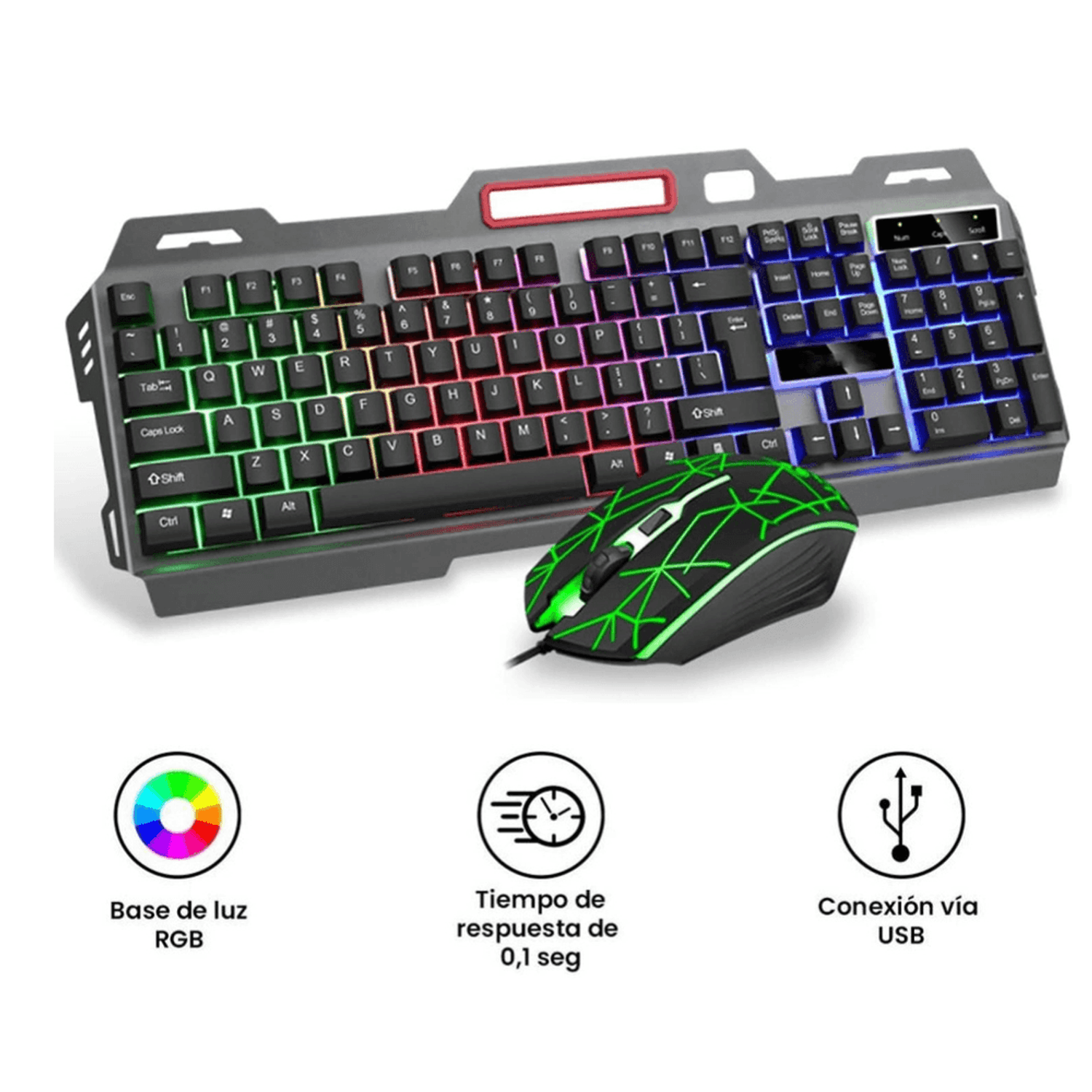 Kit gamer teclado, mouse y mouse pad By Micronics - Oechsle