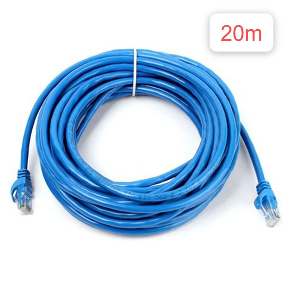 Cable Internet Red 20m Adaptador Rj45 CAT6 Ethernet UTP LAN Testeado