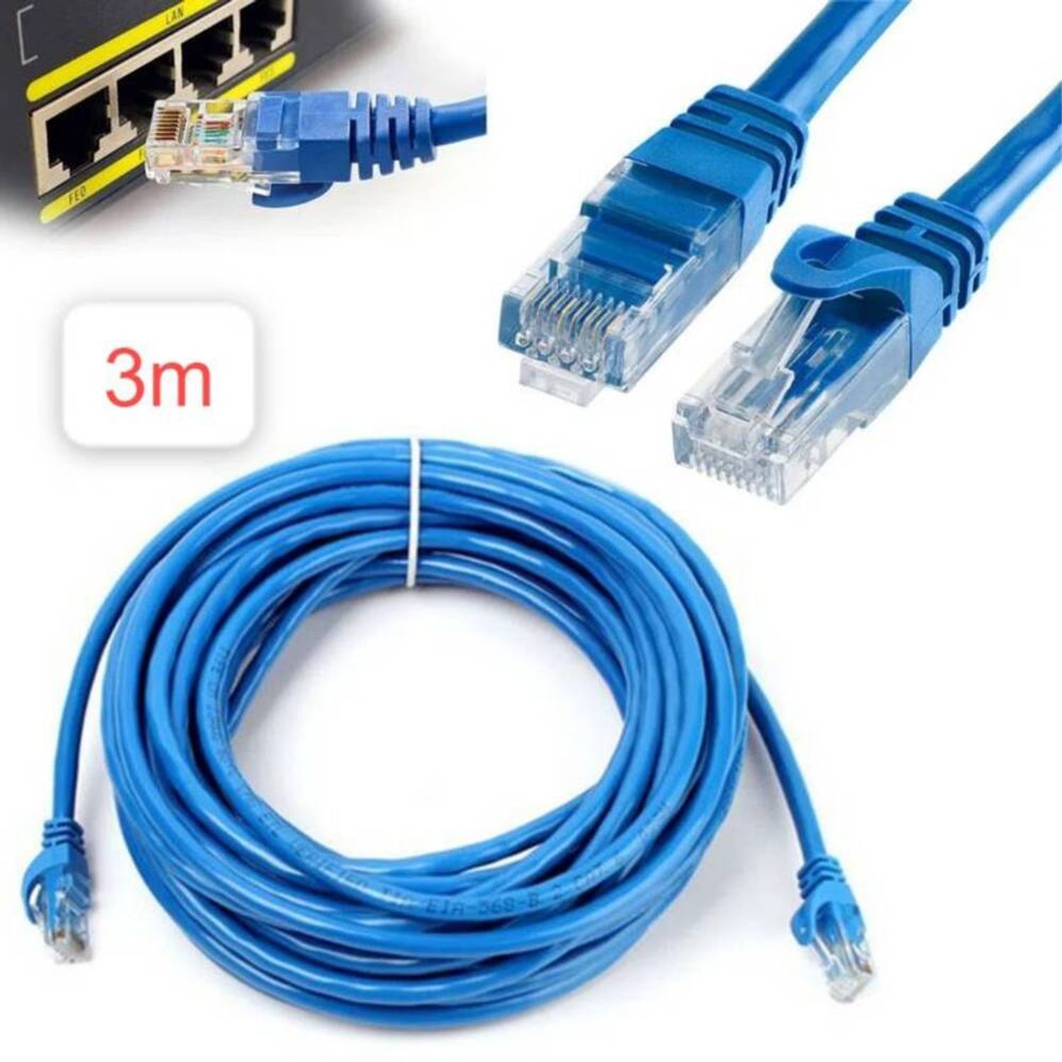 Cable De Internet 3 Metros Largo - Cable Ethernet Lan 3mt