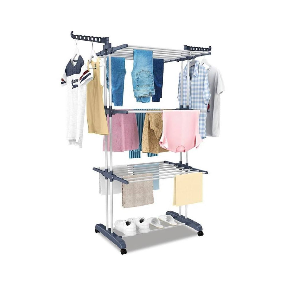 Colgador de Ropa Tendedero Organizador Plegable Perchero 4 Niveles