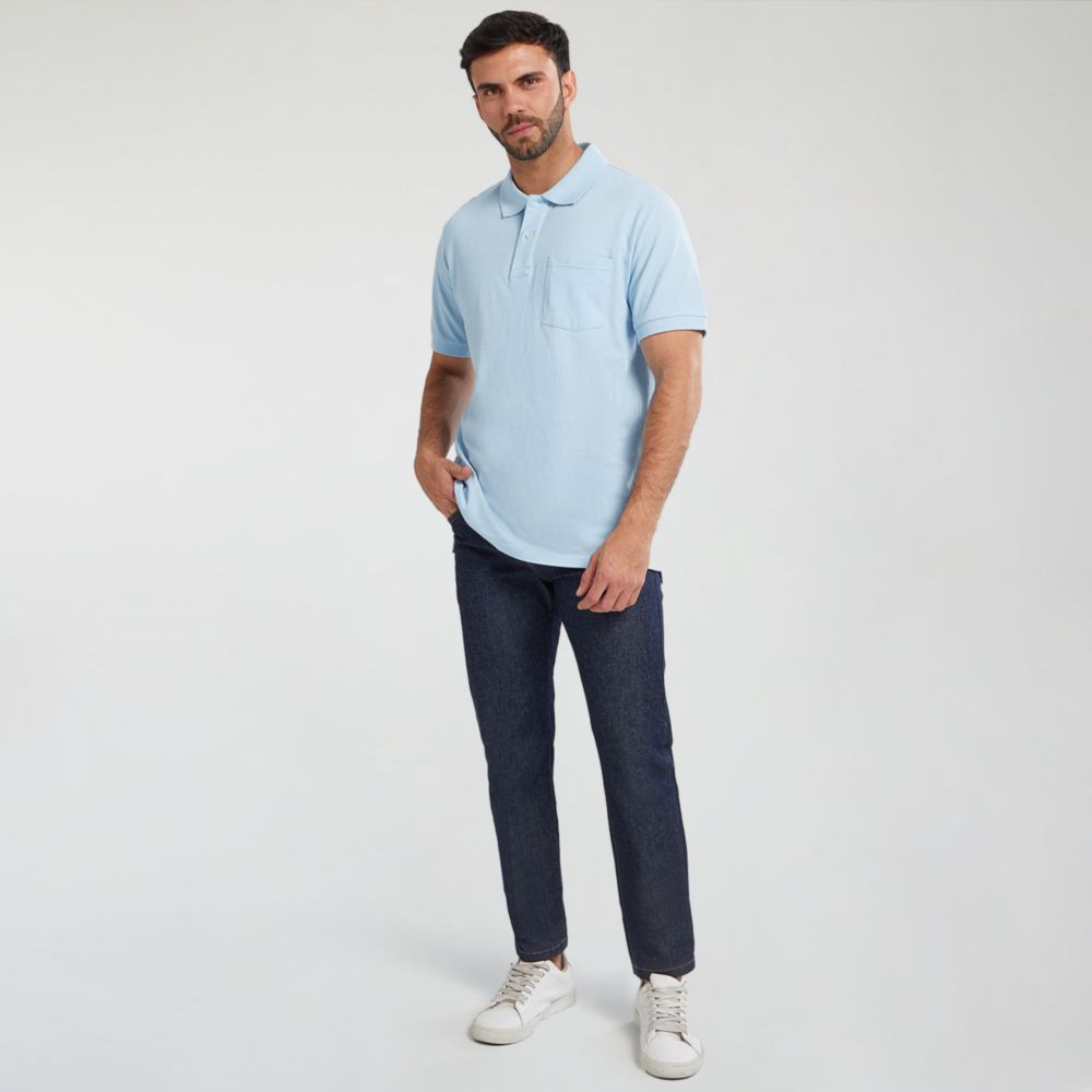 Polo azul celeste hombre on sale