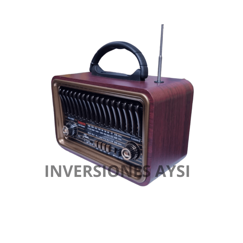 Radio Portatil AMFM Retro Vintage Parlante Bluetooth Mp3 Recargable -  marron I Oechsle - Oechsle