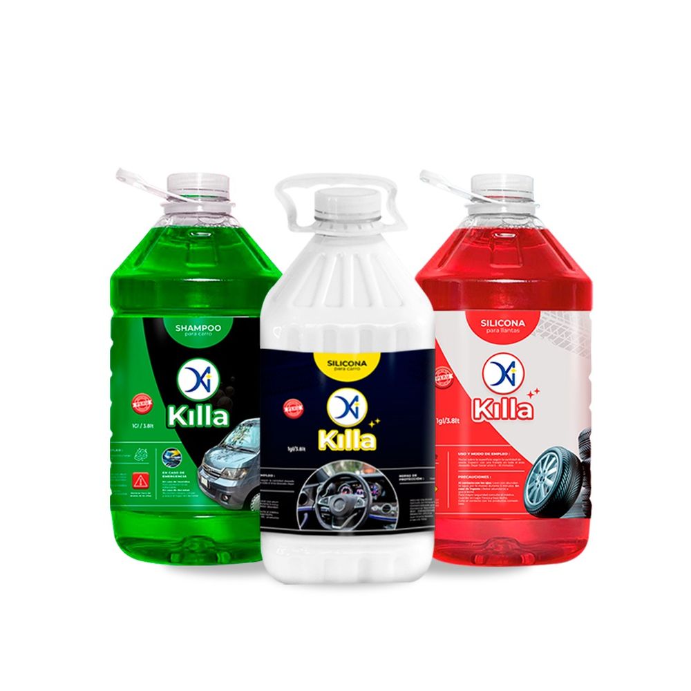 Pack KILLA Shampoo-Silicona-Abrillantador 1 Galón