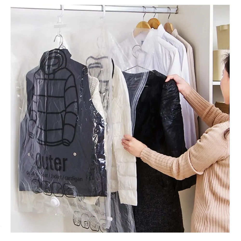 Bolsa al Vacio para Ropa y Sacos Tipo Colgador 70cm x 110cm