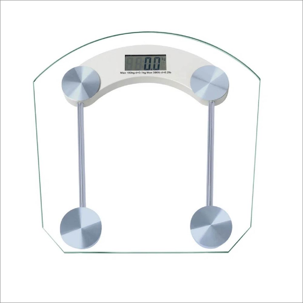 Balanza Digital Baño De Vidrio Hasta 180Kg - Transparente