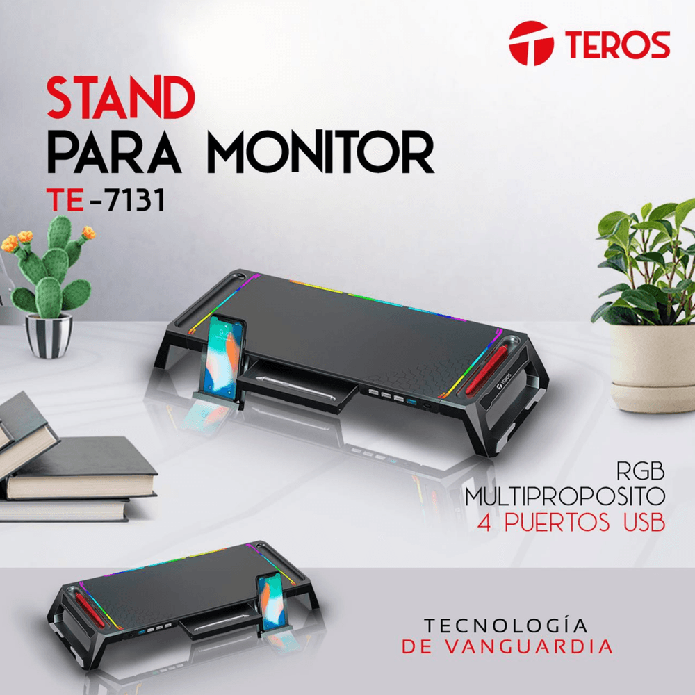  Soporte de 2 niveles para elevar el monitor : Electrónica