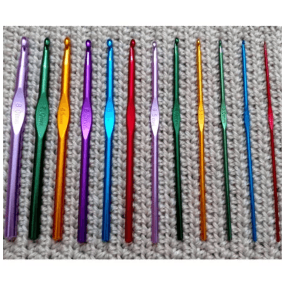 Agujas De Crochet Aluminio Nº 8 - 9 Por 12 Unidades