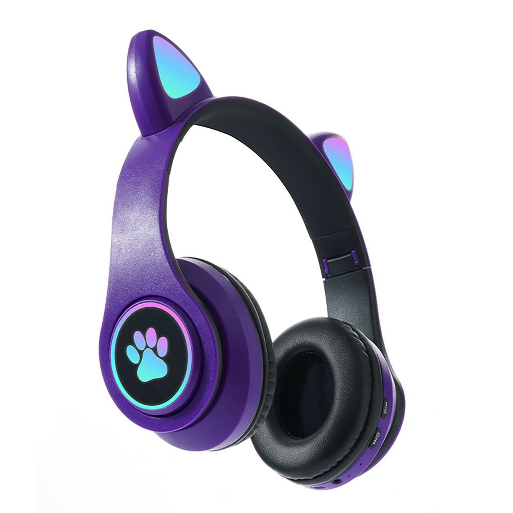 Cat's Ears - Auriculares LED Bluetooth, auriculares con cancelación activa  de ruido, auriculares inalámbricos sobre la oreja, 8 horas de reproducción