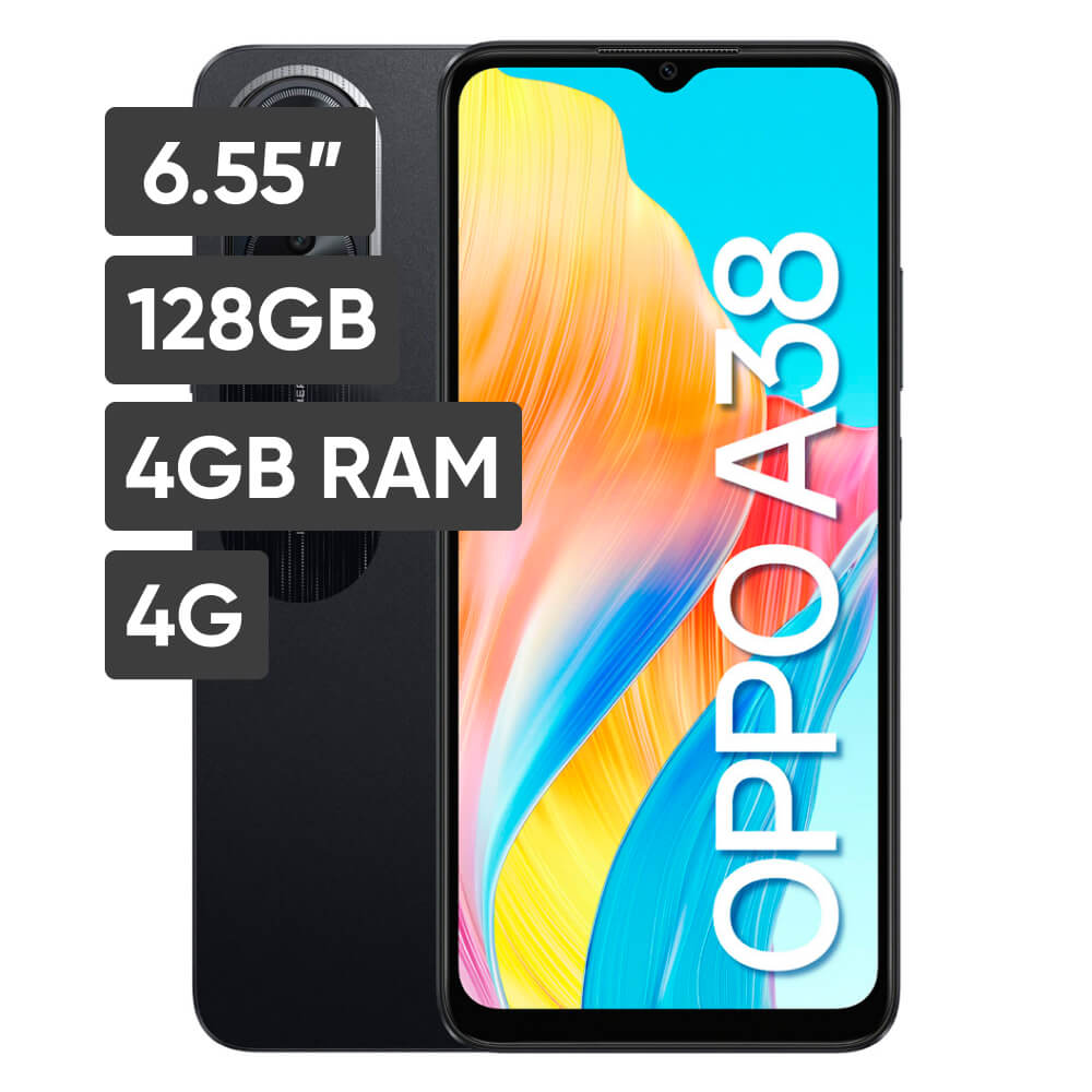 Smartphone OPPO A38 6.55 4GB 128GB 50MP + 2MP Negro - Oechsle