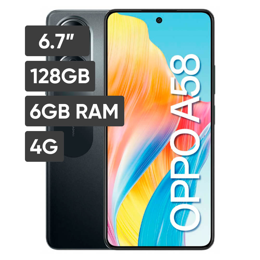 Smartphone OPPO A58 6.7 6GB 128GB 50MP + 2MP Negro