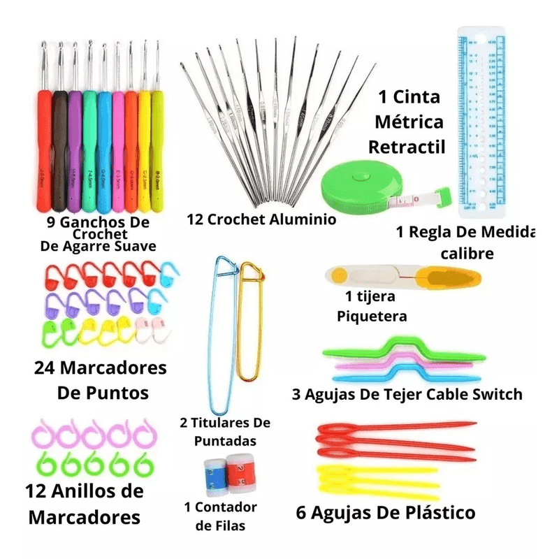 Kit de Costura Hilos Agujas Más Set de Crochet Ganchillo para Tejer I  Oechsle - Oechsle