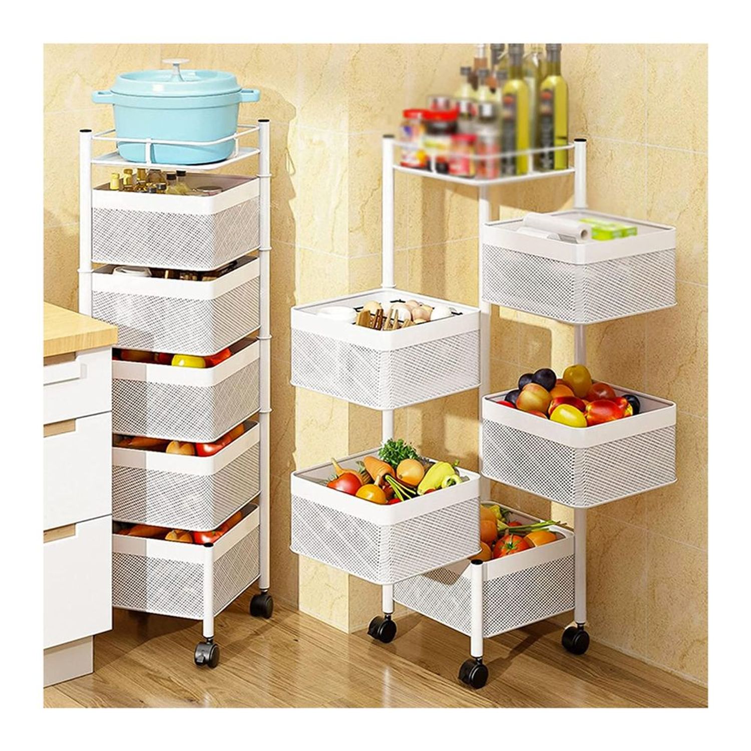 Estante organizador Gretail para cocina y comedor 4 niveles Negro