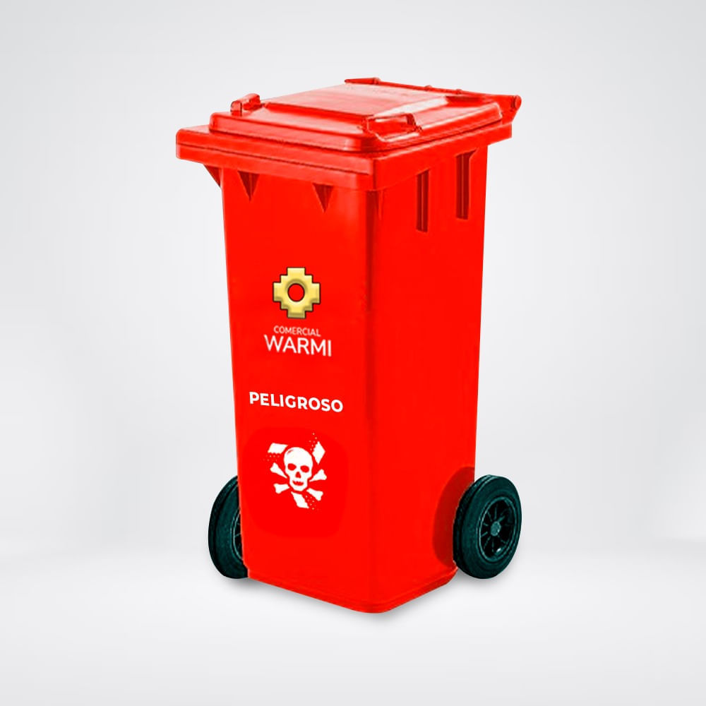 Contenedor de Basura WARMI 120 Lts. Rojo