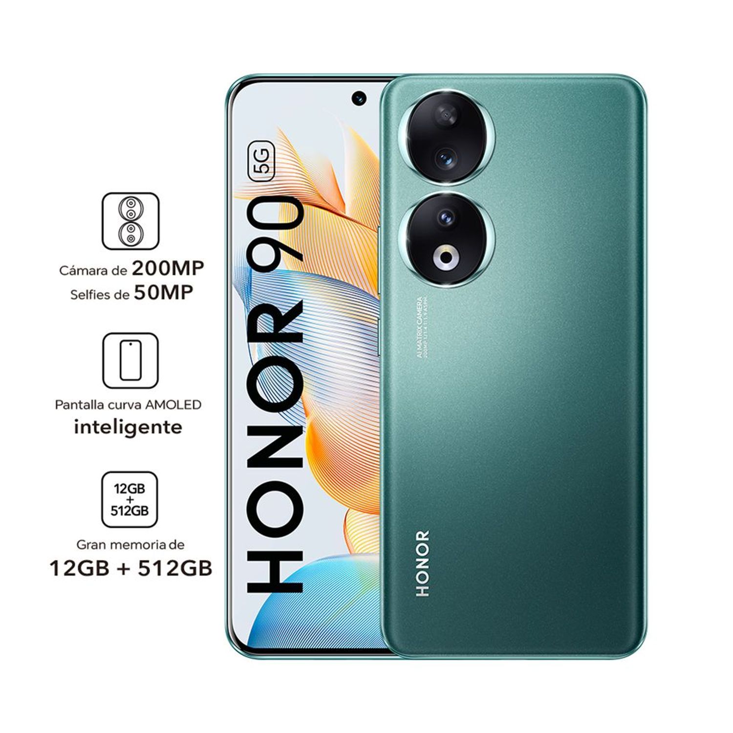Smartphone HONOR 90 Verde Esmeralda 12GB+512GB Dual Sim I Oechsle