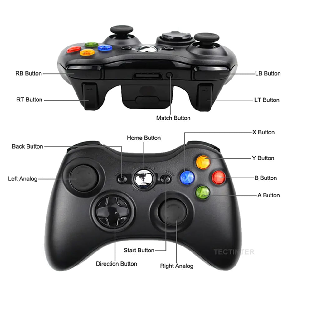 Mando para Xbox 360 Pc Computadora Negro I Oechsle - Oechsle