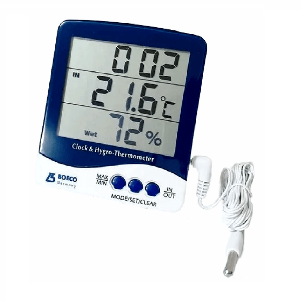 Termohigrómetro Reloj Temperatura Humedad Boeco