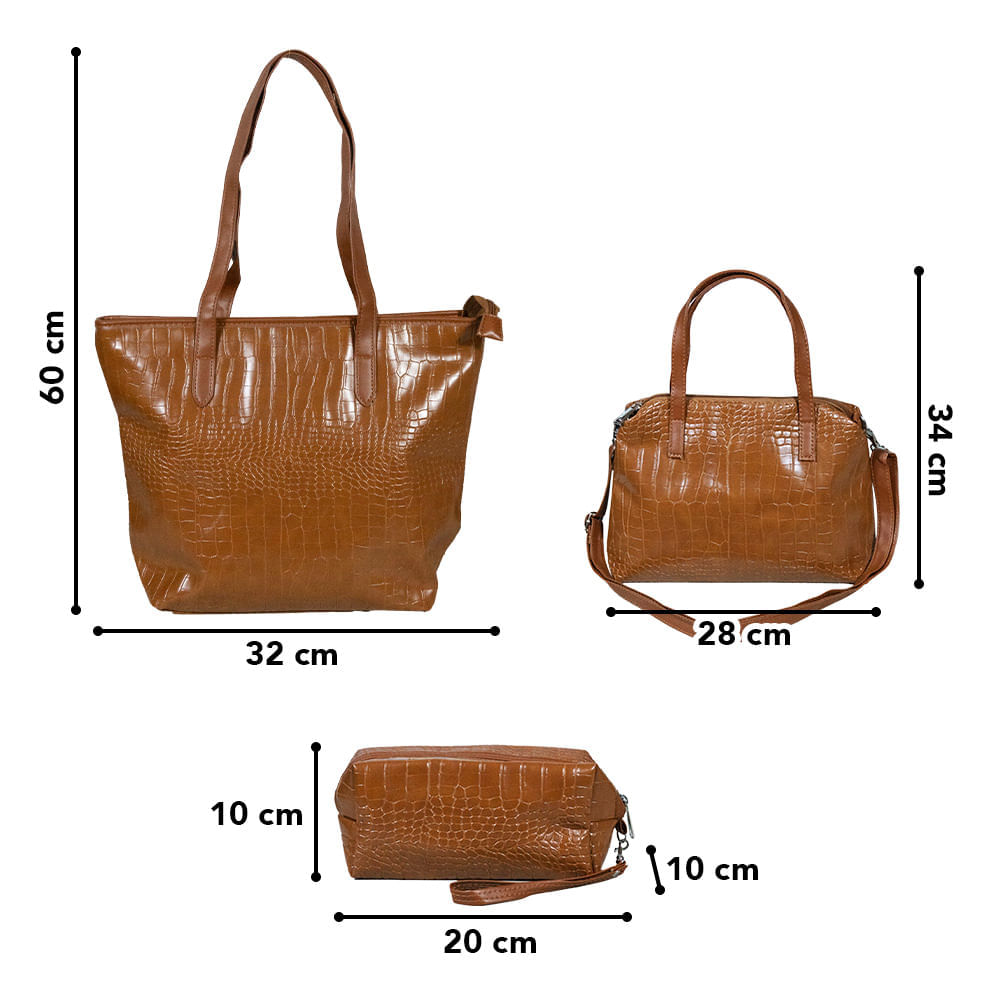 Juego de carteras y carteras para mujer, bolso grande con cartera, 3  unidades