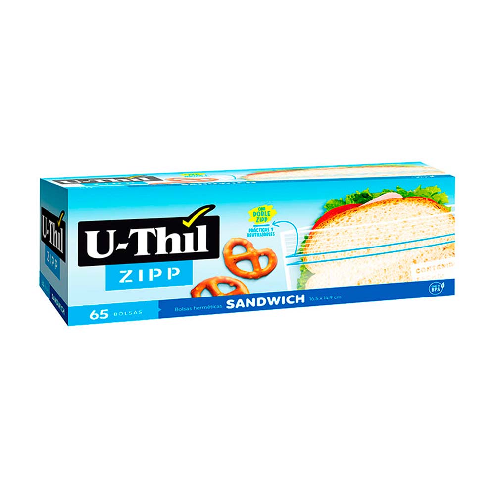 Caja bolsas zipp chica 65 unidades U-thil Uthil