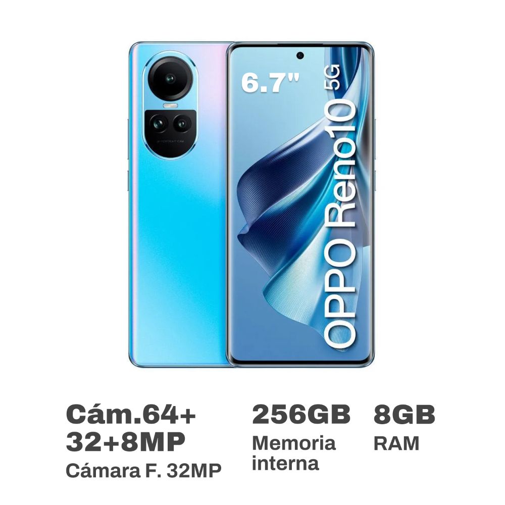 Celular Oppo Reno 10 6.7 8GB RAM 256GB Azul