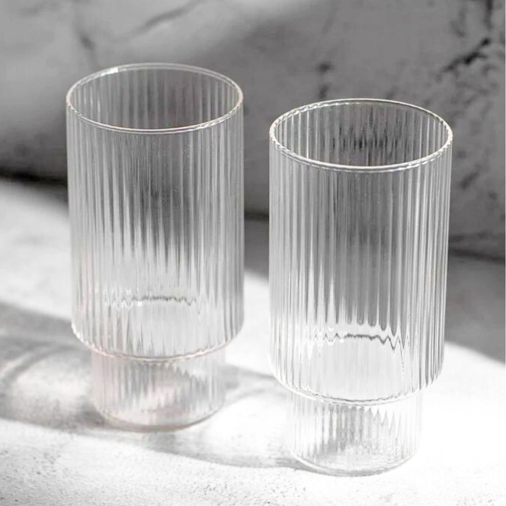 Set 6 vasos de vidrio - 400 ml - Transparente