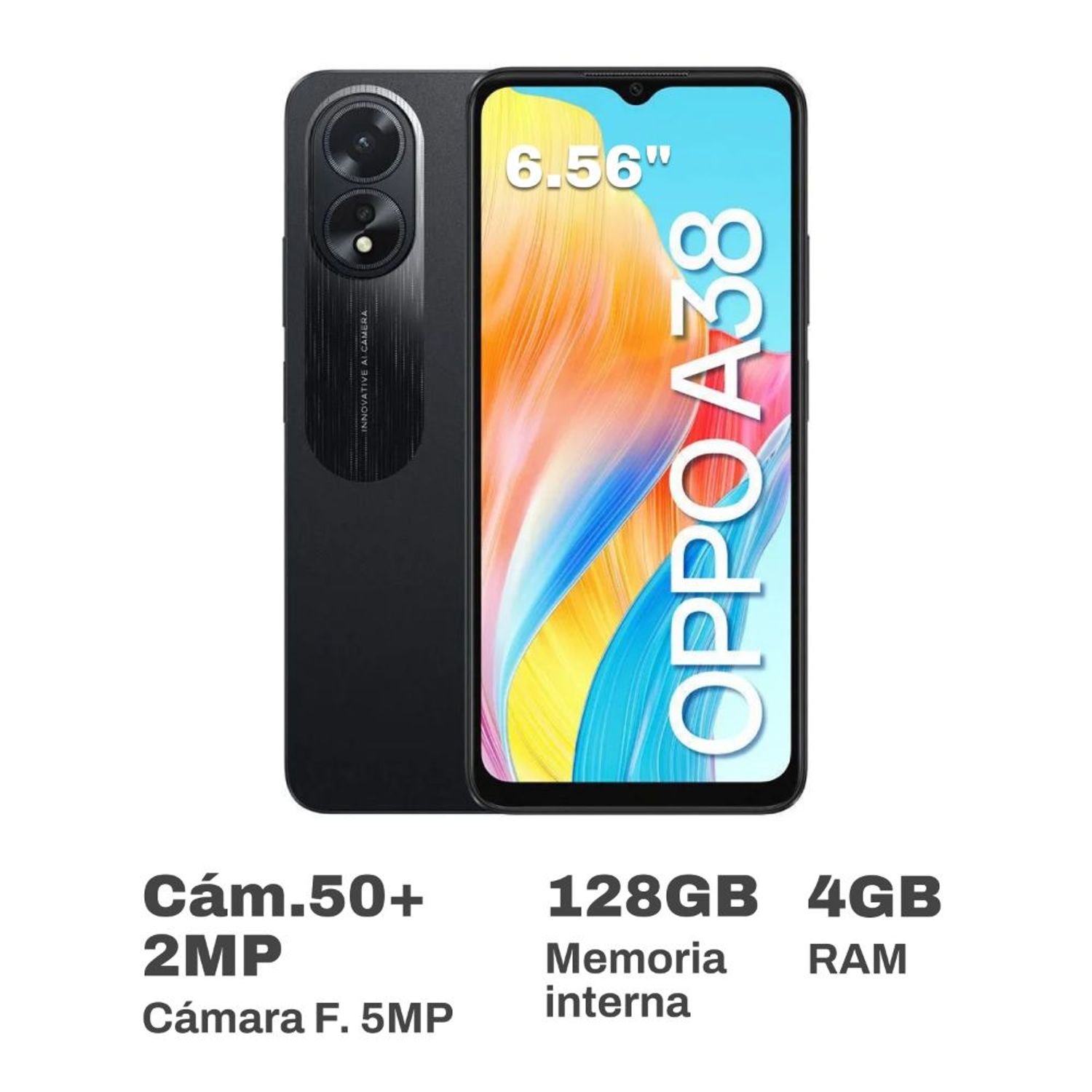 Celular Oppo A38 6.56 4GB RAM 128GB Negro