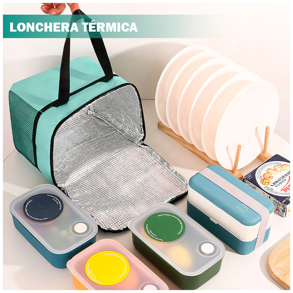 Ripley - LONCHERA TÉRMICA PARA COMIDA ALIMENTOS VERDE 50B