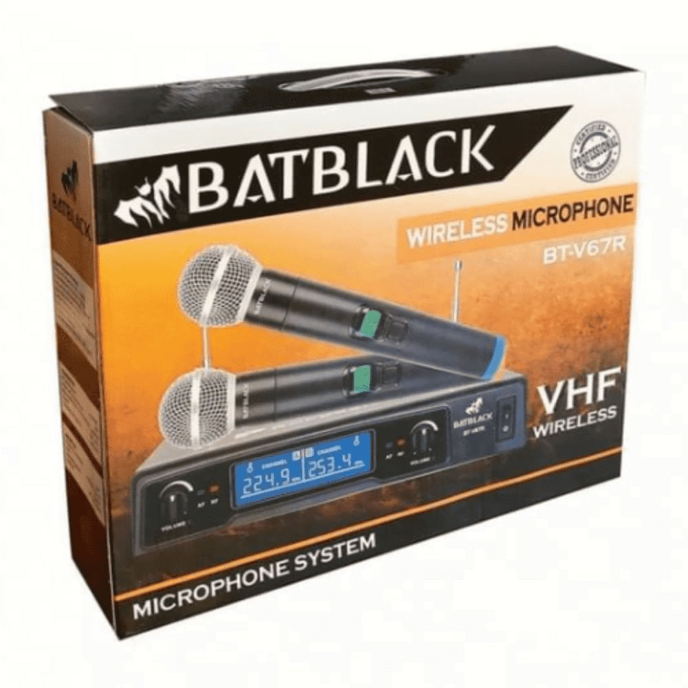 Micrófono Inalámbrico Profesional VHF Batblack bt-v67r