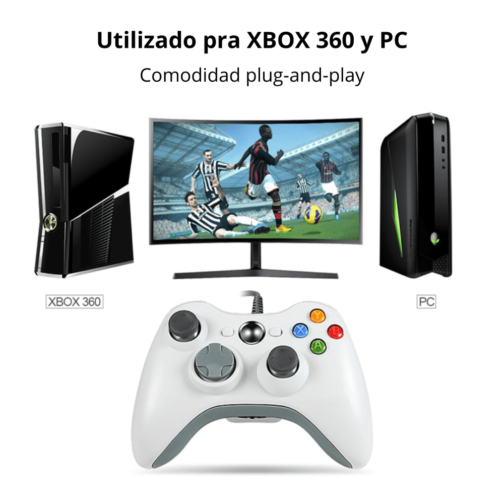 Mando Para Xbox 360 Y Para PC Juegos Gamer Cableado - Promart