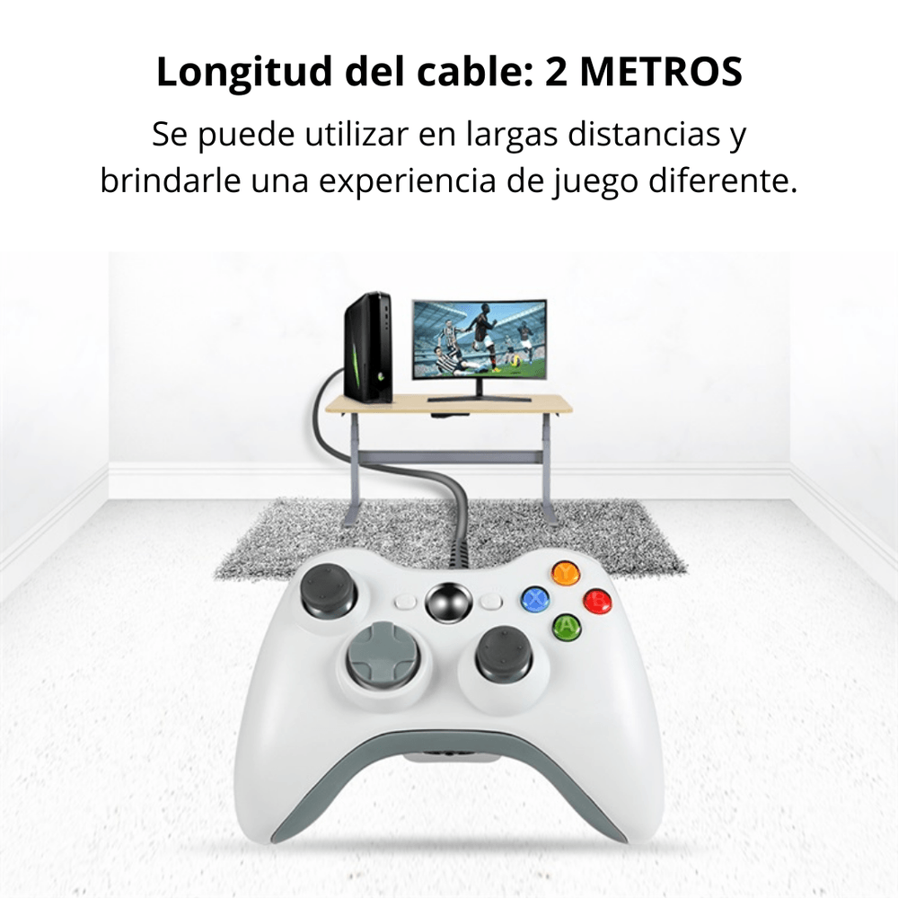 Mando con Cable Usb para Xbox 360 Pc Windows Joystick NJX301 Negro I  Oechsle - Oechsle