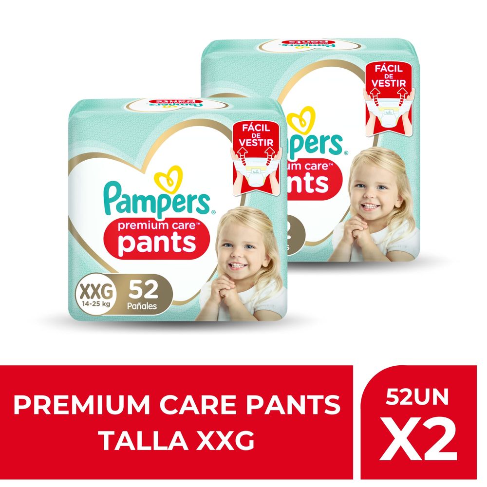Packs Pañales Desechables PAMPERS Premium Care Pants Talla XXG