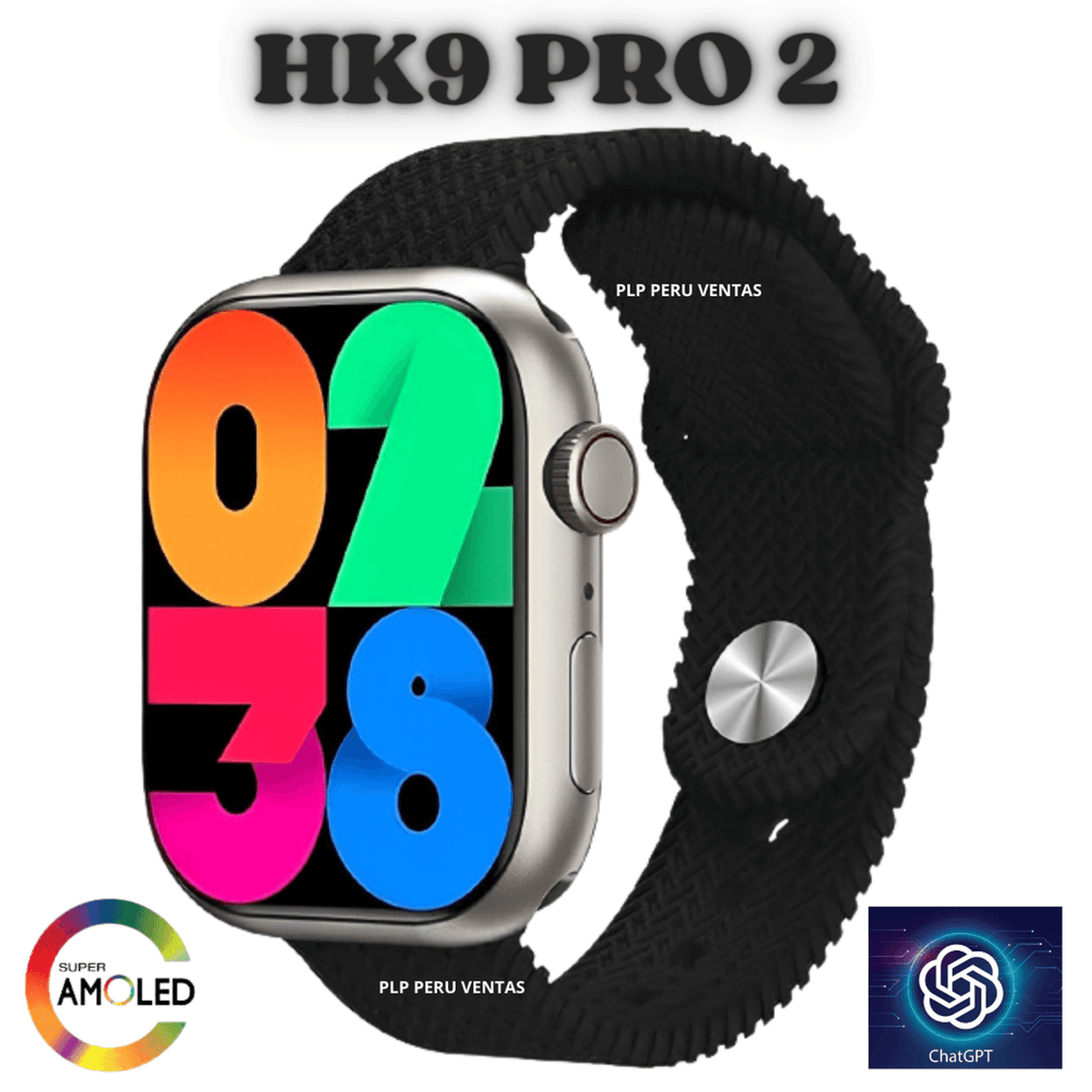 Smartwatch Hk9 Pro 2 Generacion Chat GPT Amoled Negro I Oechsle - Oechsle