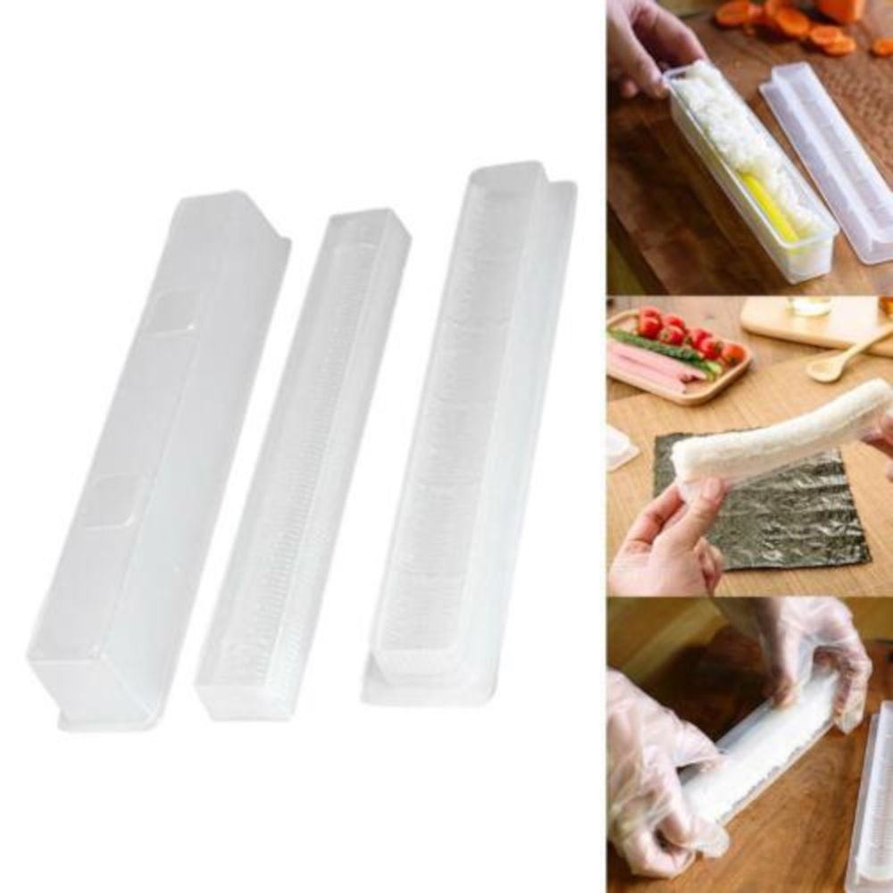 Set Molde De Sushi Roller Rodillo 3pza Pp