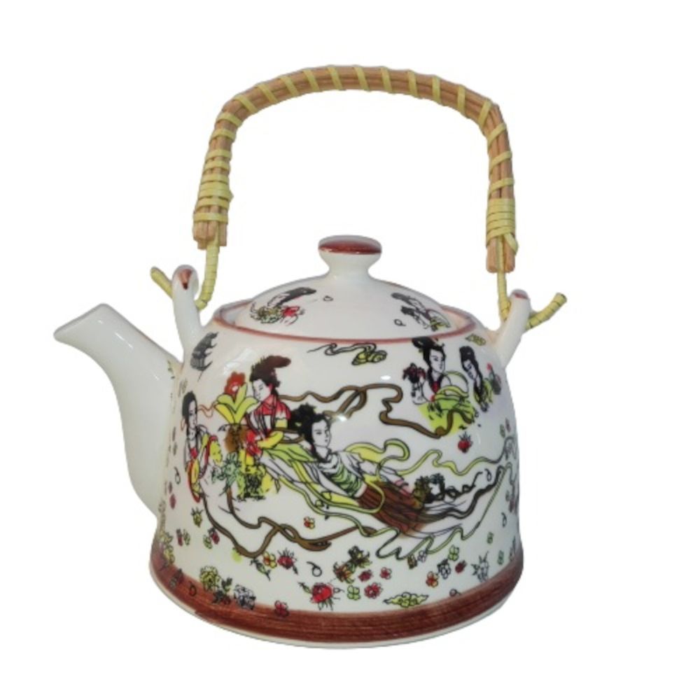 Tetera Para Infusion Oriental Con Filtro Jardin Cielo 4pza