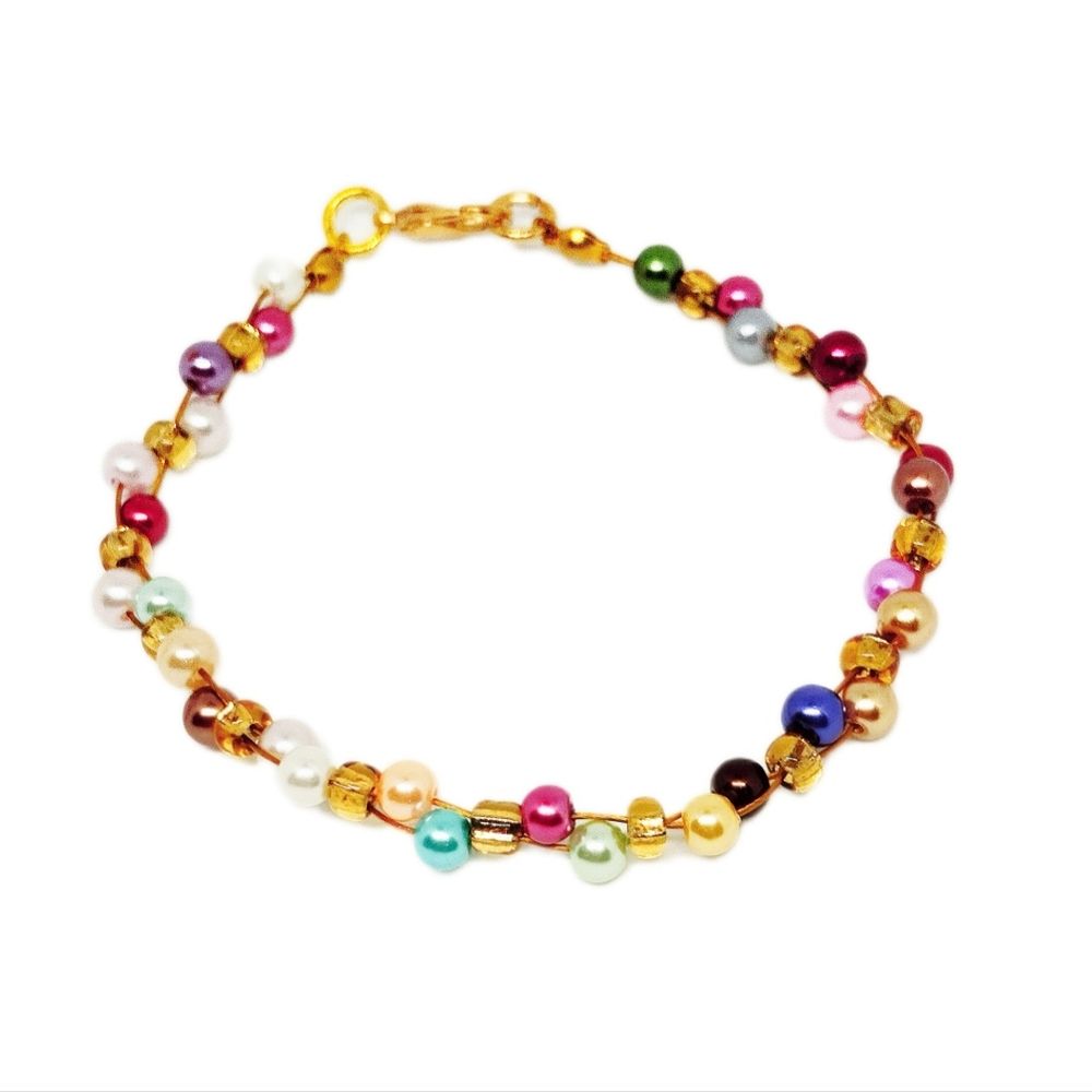 Pulsera de Mostacillas y perlitas Marialu Creaciones