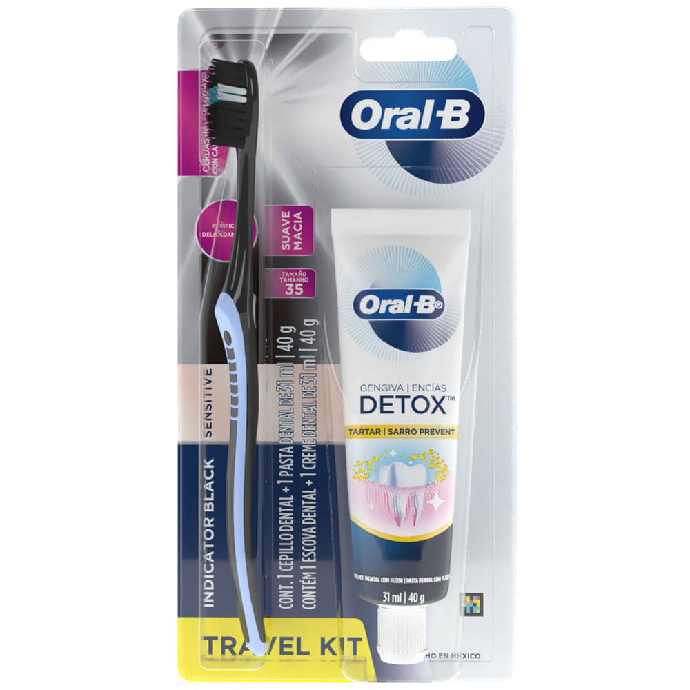 Kit de Viaje ORAL-B Cepillo Dental + Pasta Detal Detox 31ml