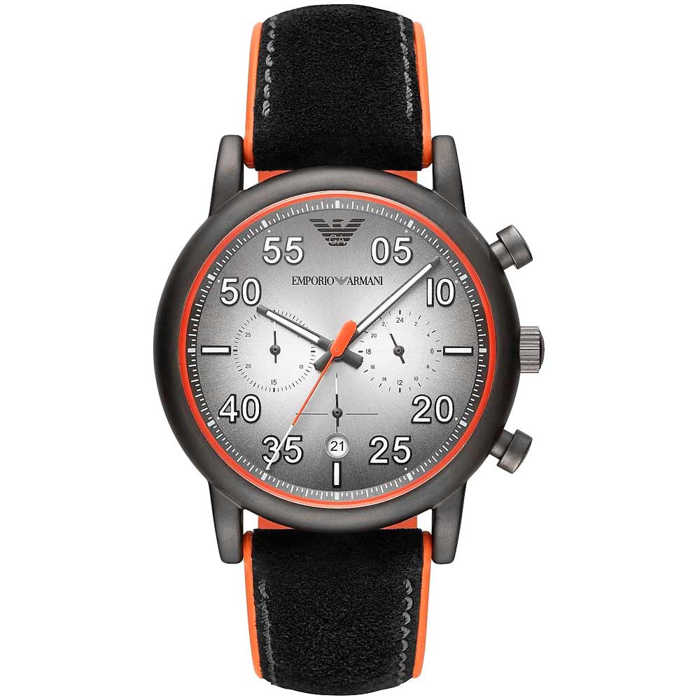Reloj Emporio Armani Luigi AR11174 para Hombre Acero inoxidable Mate Correa de Silicona Naranja