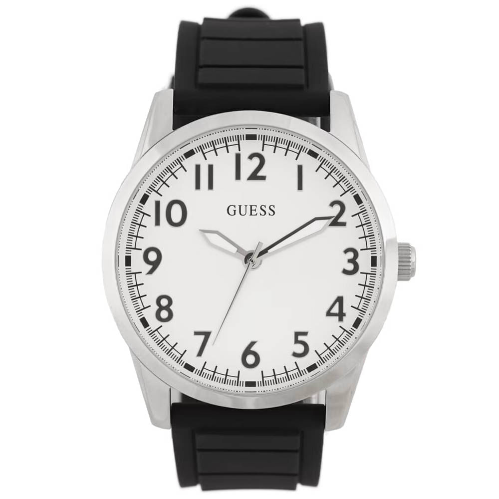 Reloj Guess Perry U1324G2 Analógico Correa Silicona Negro Dial Blanco