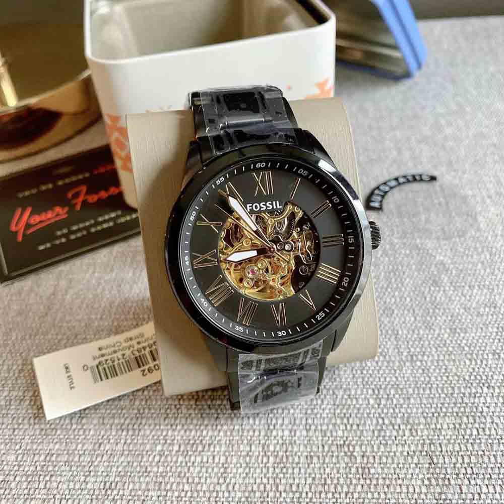 Reloj Fossil Flynn BQ2092 Autom tico Acero Inoxidable Negro Dial