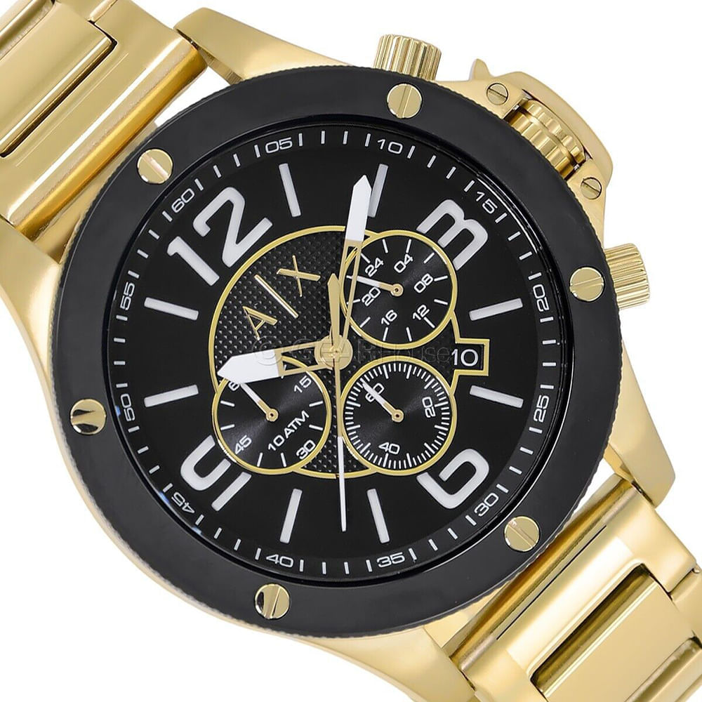 Reloj Armani Exchange AX1511 Fecha Cronómetro Acero Inoxidable Dorado ...