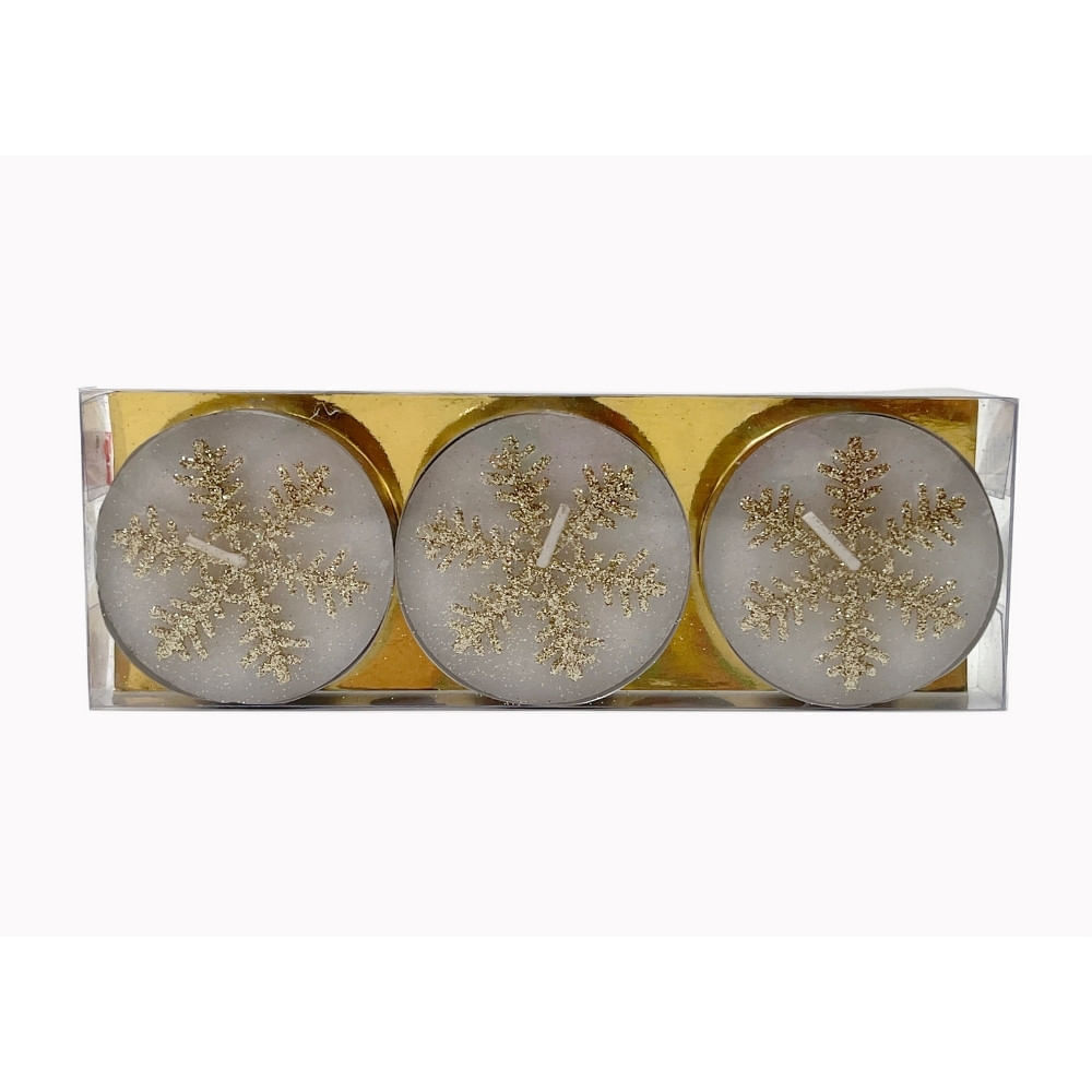 Velas Colección Dorada Copo x 3u.