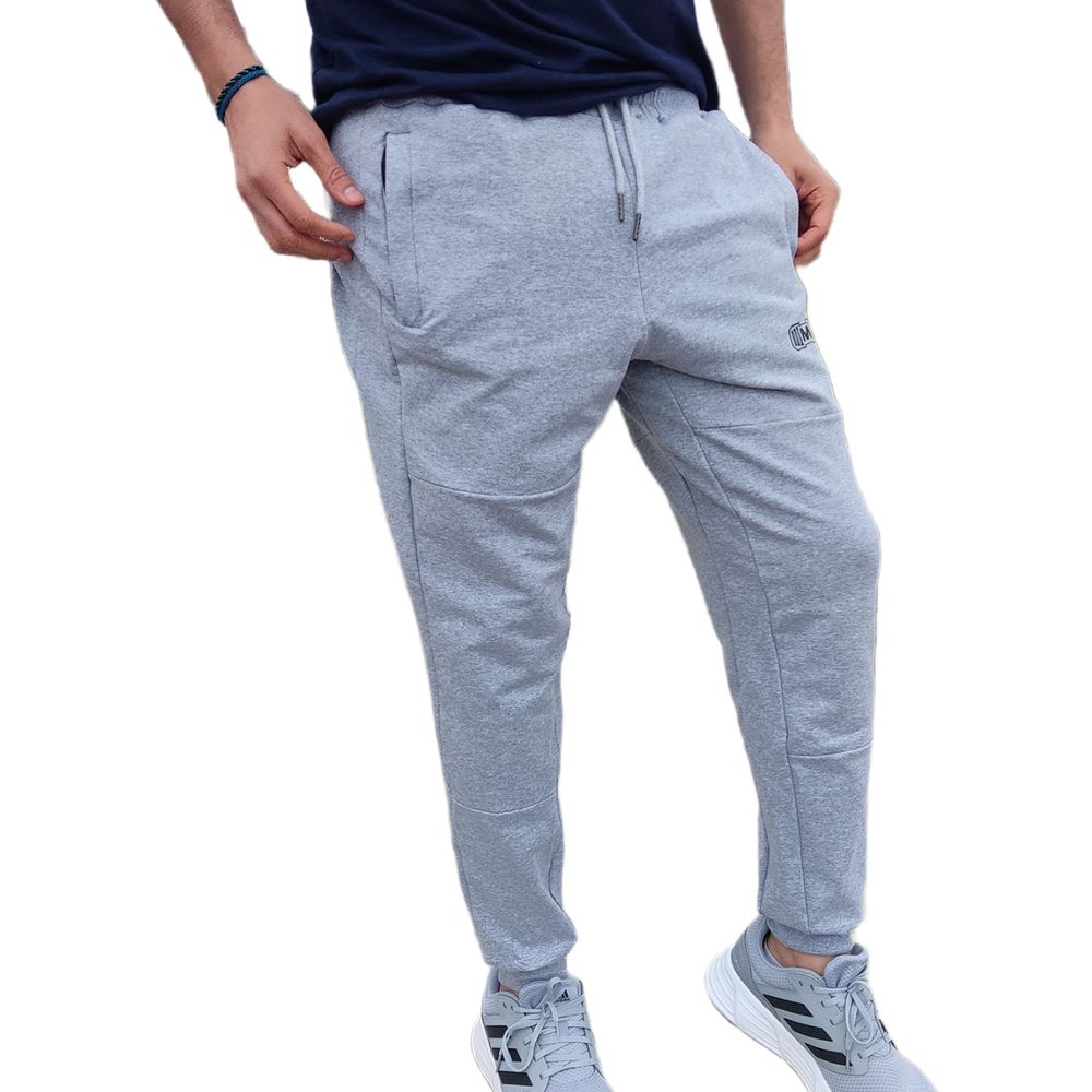 Jogger Deportivo Bolsillos con Cierres Muscle Museum Color Plomo Jaspeado  para Hombre Talla S I Oechsle - Oechsle